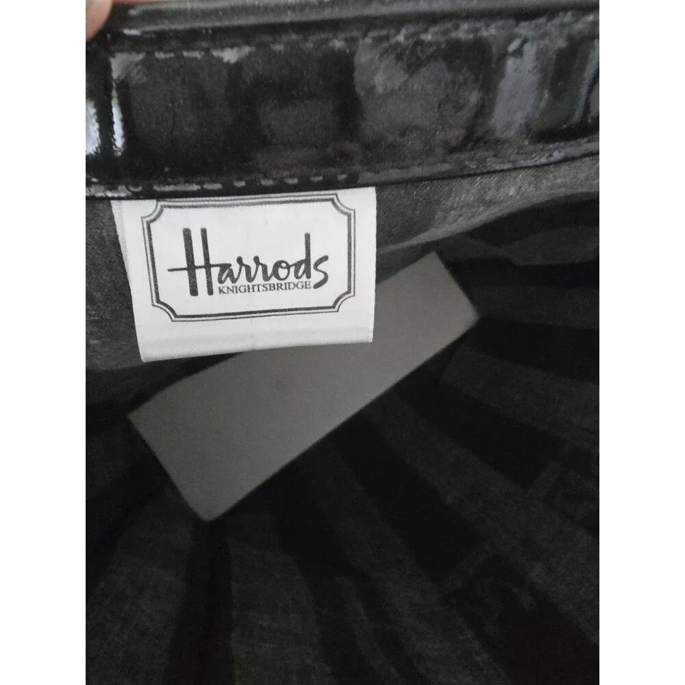 Harrods of London Glossy Black Logo Tote Bag